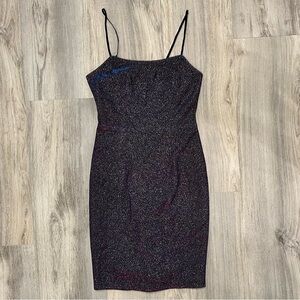 NWT Allegra K Black Pink/Blue Iridescent Glitter Sleeveless Party Dress Size S